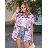 image:imageZeagoo Womens Hawaiian Button Down Shirts Short Sleeve Casual Floral Tropical Shirt Summer Beach Shirt Cool Button Up TopsApink Tropical