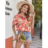 image:imageZeagoo Womens Hawaiian Button Down Shirts Short Sleeve Casual Floral Tropical Shirt Summer Beach Shirt Cool Button Up TopsAred Tropical