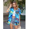 image:imageZeagoo Womens Hawaiian Button Down Shirts Short Sleeve Casual Floral Tropical Shirt Summer Beach Shirt Cool Button Up TopsCp8
