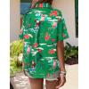 image:imageZeagoo Womens Hawaiian Button Down Shirts Short Sleeve Casual Floral Tropical Shirt Summer Beach Shirt Cool Button Up TopsGreen Christmas