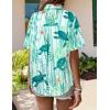 image:imageZeagoo Womens Hawaiian Button Down Shirts Short Sleeve Casual Floral Tropical Shirt Summer Beach Shirt Cool Button Up TopsGreen Turtle