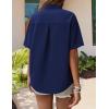 image:imageZeagoo Womens Hawaiian Button Down Shirts Short Sleeve Casual Floral Tropical Shirt Summer Beach Shirt Cool Button Up TopsNavy Blue