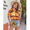 image:imageZeagoo Womens Hawaiian Button Down Shirts Short Sleeve Casual Floral Tropical Shirt Summer Beach Shirt Cool Button Up TopsOrange Hawaiian