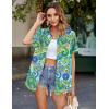 image:imageZeagoo Womens Hawaiian Button Down Shirts Short Sleeve Casual Floral Tropical Shirt Summer Beach Shirt Cool Button Up TopsPaisley Cashew Green