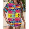 image:imageZeagoo Womens Hawaiian Button Down Shirts Short Sleeve Casual Floral Tropical Shirt Summer Beach Shirt Cool Button Up TopsTropical Coconut Pink