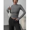 image:imageZeagoo Womens Long Sleeve Shirts Mock Neck Basic Slim Fitted Tops Lightweight Stretch Base Layer TShirtDark Grey