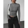 image:imageZeagoo Womens Long Sleeve Shirts Mock Neck Basic Slim Fitted Tops Lightweight Stretch Base Layer TShirtDark Grey