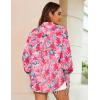 image:imageZeagoo Womens Loose Fit Striped Lantern Long Sleeve Button Down ShirtBfloral Pink