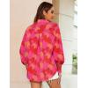 image:imageZeagoo Womens Loose Fit Striped Lantern Long Sleeve Button Down ShirtBpink Red