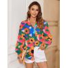 image:imageZeagoo Womens Loose Fit Striped Lantern Long Sleeve Button Down ShirtBsunflower