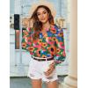 image:imageZeagoo Womens Loose Fit Striped Lantern Long Sleeve Button Down ShirtBsunflower