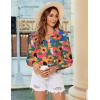image:imageZeagoo Womens Loose Fit Striped Lantern Long Sleeve Button Down ShirtBsunflower