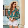 image:imageZeagoo Womens Loose Fit Striped Lantern Long Sleeve Button Down ShirtBvintage Floral