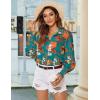 image:imageZeagoo Womens Loose Fit Striped Lantern Long Sleeve Button Down ShirtBvintage Floral