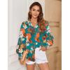 image:imageZeagoo Womens Loose Fit Striped Lantern Long Sleeve Button Down ShirtBvintage Floral