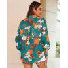 image:imageZeagoo Womens Loose Fit Striped Lantern Long Sleeve Button Down ShirtBvintage Floral