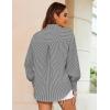 image:imageZeagoo Womens Loose Fit Striped Lantern Long Sleeve Button Down ShirtCblack Stripe