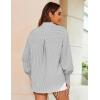 image:imageZeagoo Womens Loose Fit Striped Lantern Long Sleeve Button Down ShirtCgrey Stripe