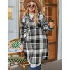 image:imageZeagoo Womens Plus Size Flannel Plaid Button Down Shirts Long Sleeve Lounge Lapel Tartan Shacket Jacket Long Coats 2024Black