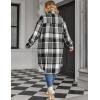 image:imageZeagoo Womens Plus Size Flannel Plaid Button Down Shirts Long Sleeve Lounge Lapel Tartan Shacket Jacket Long Coats 2024Black