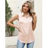 image:imageZeagoo Womens Satin Blouse Sleeveless Silk Tank Tops Button Down Shirts Business Casual Outfits 2026Apricot