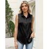 image:imageZeagoo Womens Satin Blouse Sleeveless Silk Tank Tops Button Down Shirts Business Casual Outfits 2026Black