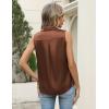 image:imageZeagoo Womens Satin Blouse Sleeveless Silk Tank Tops Button Down Shirts Business Casual Outfits 2026Brown