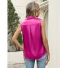 image:imageZeagoo Womens Satin Blouse Sleeveless Silk Tank Tops Button Down Shirts Business Casual Outfits 2026Hot Pink