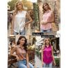 image:imageZeagoo Womens Satin Blouse Sleeveless Silk Tank Tops Button Down Shirts Business Casual Outfits 2026Hot Pink