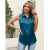 image:imageZeagoo Womens Satin Blouse Sleeveless Silk Tank Tops Button Down Shirts Business Casual Outfits 2026Teal Blue1