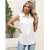 image:imageZeagoo Womens Satin Blouse Sleeveless Silk Tank Tops Button Down Shirts Business Casual Outfits 2026White