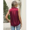 image:imageZeagoo Womens Satin Blouse Sleeveless Silk Tank Tops Button Down Shirts Business Casual Outfits 2026Wine Red