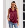 image:imageZeagoo Womens Silk Satin Tank Tops V Neck Casual Camisoles Sleeveless Business Work Blouses Dressy Summer ShirtsWine Red