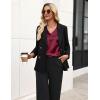 image:imageZeagoo Womens Silk Satin Tank Tops V Neck Casual Camisoles Sleeveless Business Work Blouses Dressy Summer ShirtsWine Red