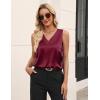 image:imageZeagoo Womens Silk Satin Tank Tops V Neck Casual Camisoles Sleeveless Business Work Blouses Dressy Summer ShirtsWine Red