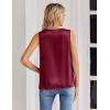 image:imageZeagoo Womens Silk Satin Tank Tops V Neck Casual Camisoles Sleeveless Business Work Blouses Dressy Summer ShirtsWine Red