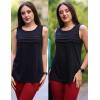 image:imageZeagoo Womens Summer Tank Tops Sleeveless Loose Fit Tunic Blouses Dressy Casual Pleated Front Scoop Neck Boho ShirtsBlack