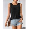 image:imageZeagoo Womens Summer Tank Tops Sleeveless Loose Fit Tunic Blouses Dressy Casual Pleated Front Scoop Neck Boho ShirtsBlack