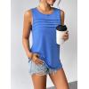 image:imageZeagoo Womens Summer Tank Tops Sleeveless Loose Fit Tunic Blouses Dressy Casual Pleated Front Scoop Neck Boho ShirtsBlue