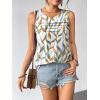 image:imageZeagoo Womens Summer Tank Tops Sleeveless Loose Fit Tunic Blouses Dressy Casual Pleated Front Scoop Neck Boho ShirtsColor Leaf