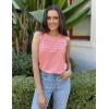 image:imageZeagoo Womens Summer Tank Tops Sleeveless Loose Fit Tunic Blouses Dressy Casual Pleated Front Scoop Neck Boho ShirtsCoral Pink