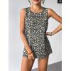 image:imageZeagoo Womens Summer Tank Tops Sleeveless Loose Fit Tunic Blouses Dressy Casual Pleated Front Scoop Neck Boho ShirtsFloral Black