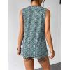 image:imageZeagoo Womens Summer Tank Tops Sleeveless Loose Fit Tunic Blouses Dressy Casual Pleated Front Scoop Neck Boho ShirtsFloral Blue