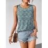 image:imageZeagoo Womens Summer Tank Tops Sleeveless Loose Fit Tunic Blouses Dressy Casual Pleated Front Scoop Neck Boho ShirtsFloral Blue
