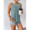 image:imageZeagoo Womens Summer Tank Tops Sleeveless Loose Fit Tunic Blouses Dressy Casual Pleated Front Scoop Neck Boho ShirtsFloral Blue