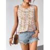 image:imageZeagoo Womens Summer Tank Tops Sleeveless Loose Fit Tunic Blouses Dressy Casual Pleated Front Scoop Neck Boho ShirtsFloral Red