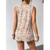 image:imageZeagoo Womens Summer Tank Tops Sleeveless Loose Fit Tunic Blouses Dressy Casual Pleated Front Scoop Neck Boho ShirtsFloral Red