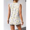 image:imageZeagoo Womens Summer Tank Tops Sleeveless Loose Fit Tunic Blouses Dressy Casual Pleated Front Scoop Neck Boho ShirtsFloral White