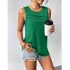image:imageZeagoo Womens Summer Tank Tops Sleeveless Loose Fit Tunic Blouses Dressy Casual Pleated Front Scoop Neck Boho ShirtsGreen