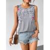 image:imageZeagoo Womens Summer Tank Tops Sleeveless Loose Fit Tunic Blouses Dressy Casual Pleated Front Scoop Neck Boho ShirtsHf36